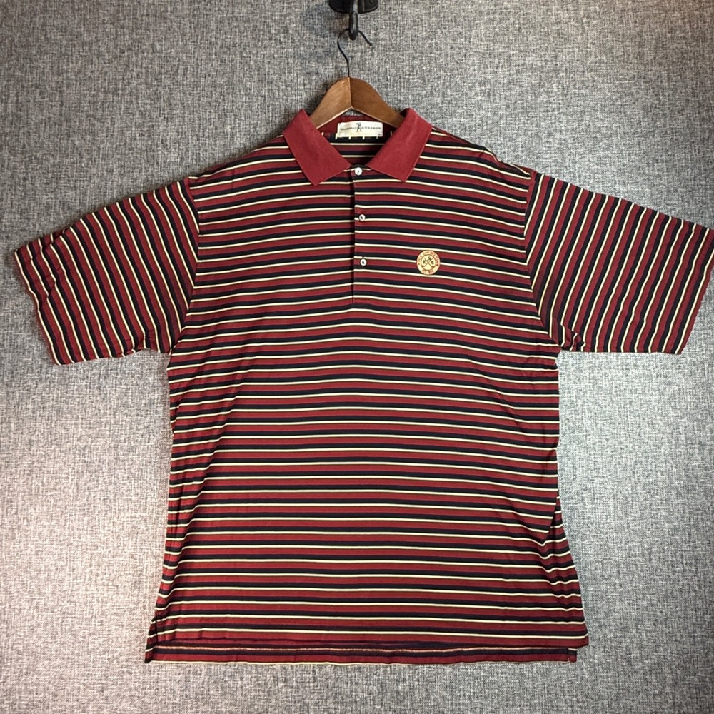 Mens Fairway Greene Polo Shirt | Size XL | Navy Striped Rock Spring Club
